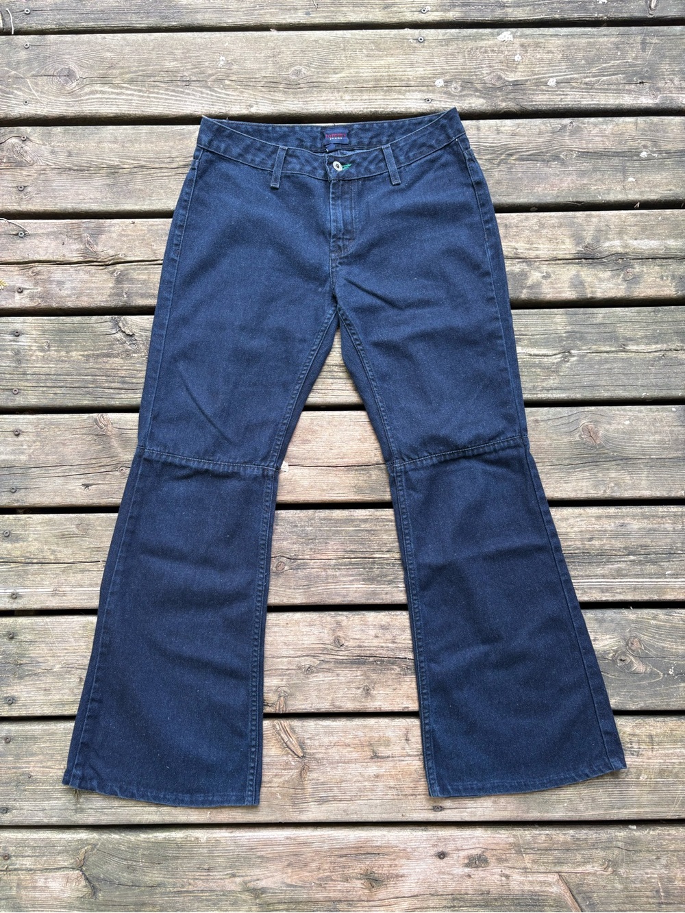 Vintage Y2K Tommy Hilfiger Dark Blue Flare Jeans Boho Hippie Size 29